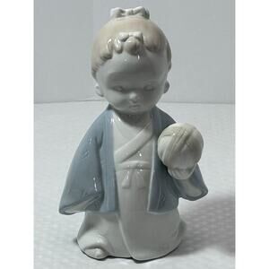 Elegant Toyo Traditional Japanese Child With Ball Porcelain Figurine Home Decor